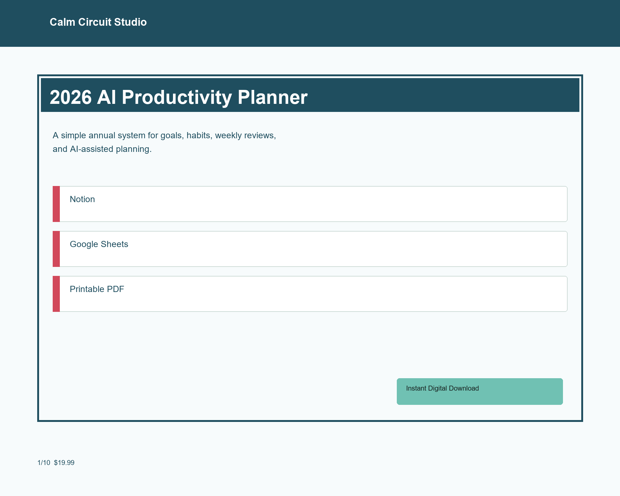 2026 AI Productivity Planner preview