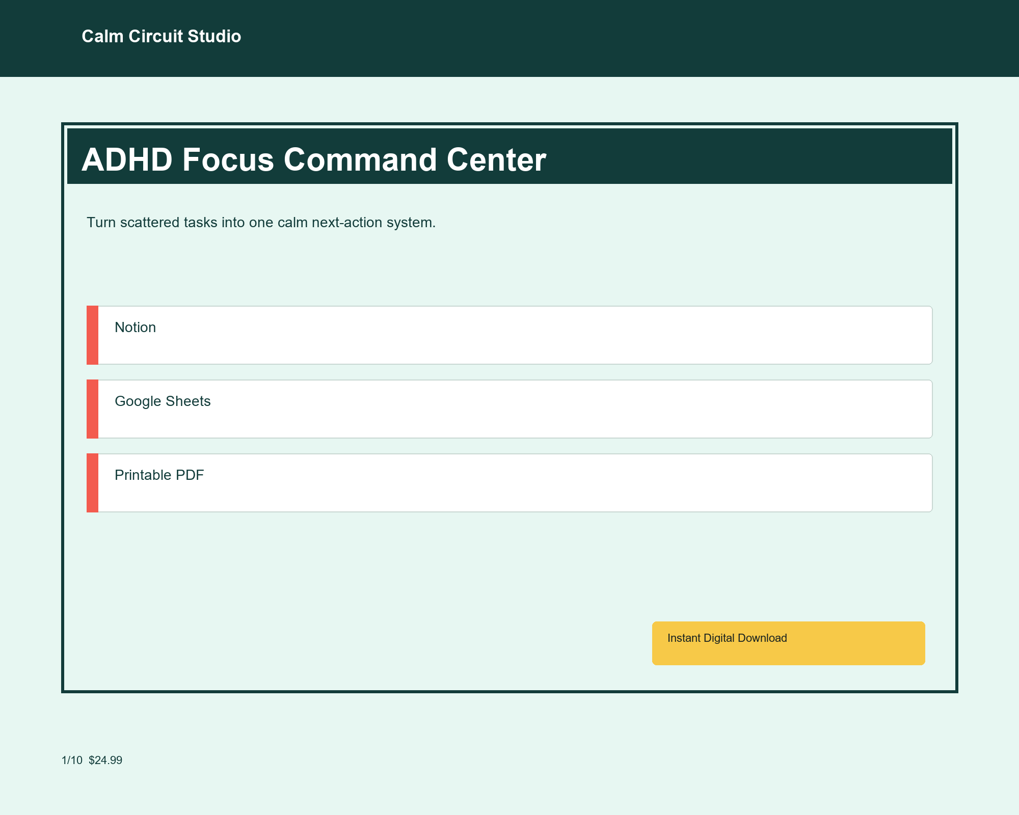 ADHD Focus Command Center preview