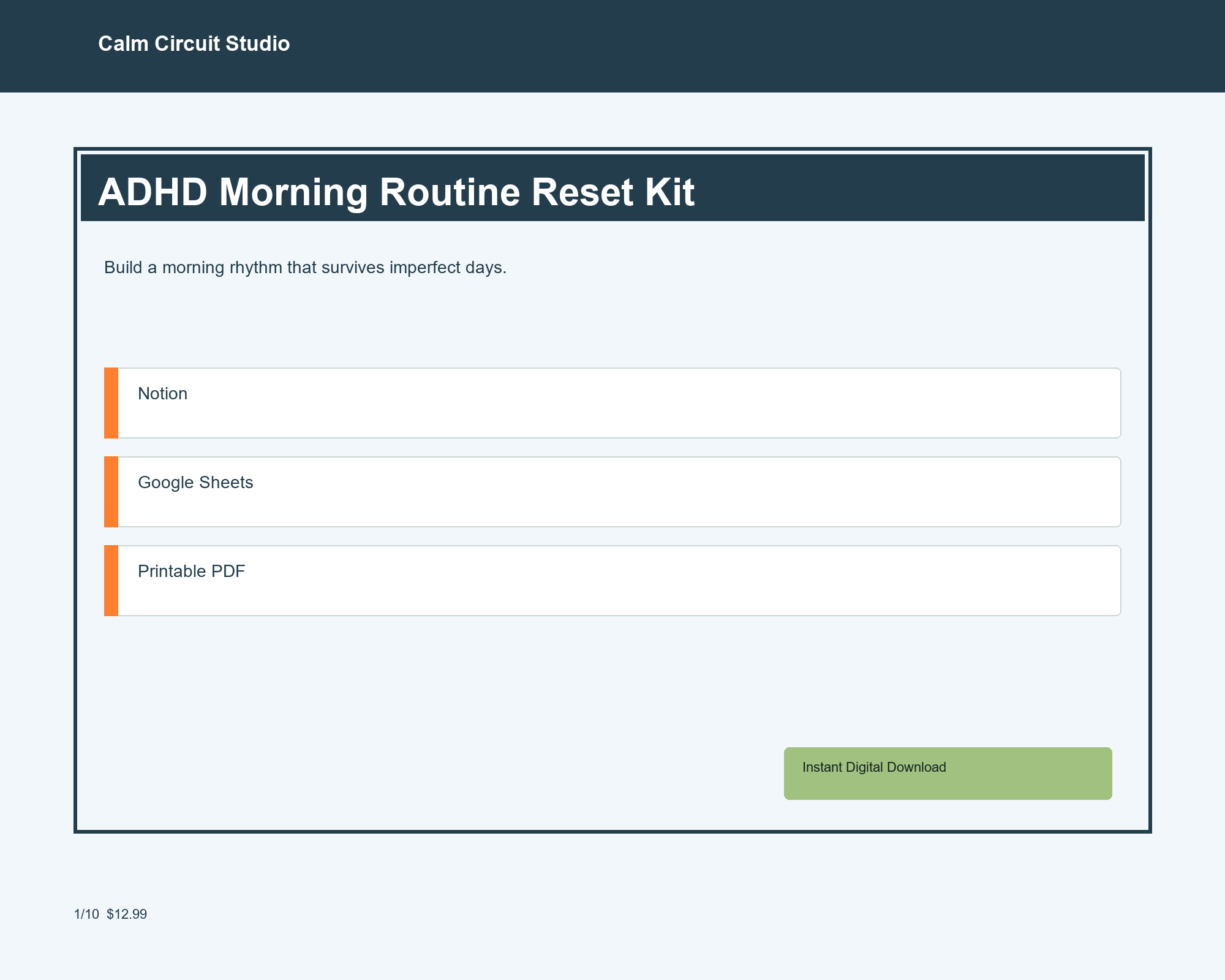 ADHD Morning Routine Reset Kit preview