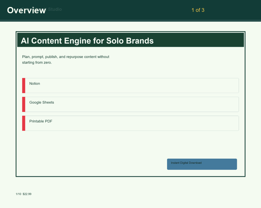 AI Content Engine for Solo Brands 15-second preview loop