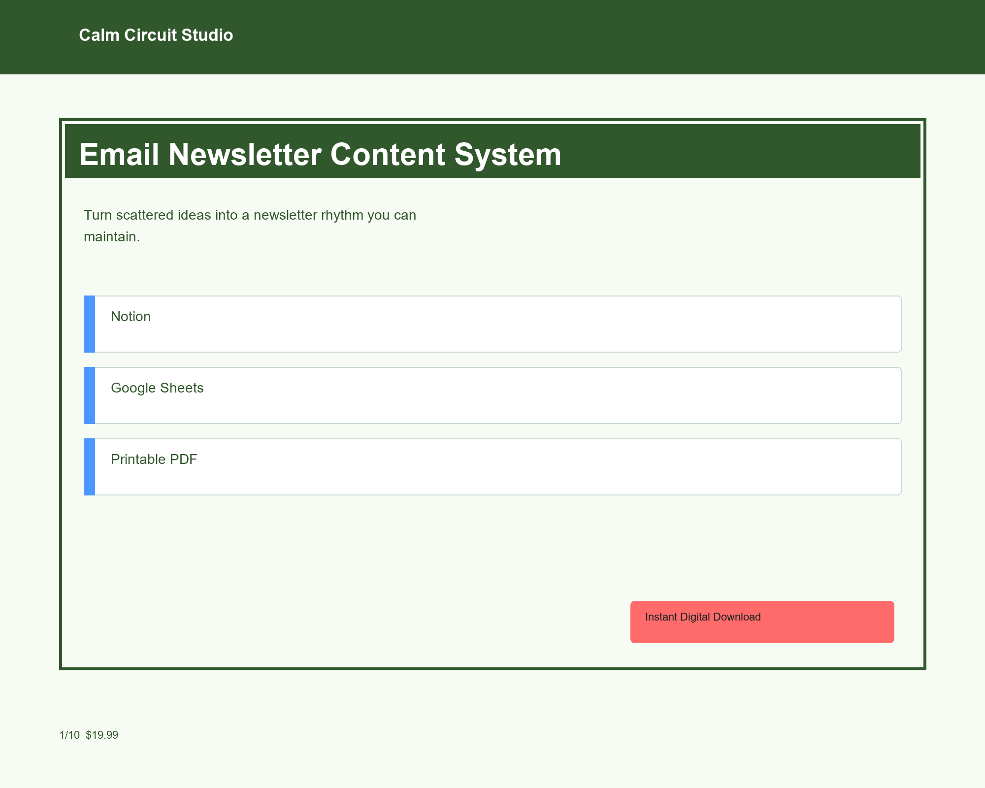 Email Newsletter Content System preview